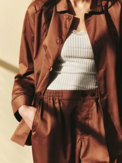 - Outline Pyjama - Langærmet Shirt - M/L - Milk Chocolate*Hay Sale