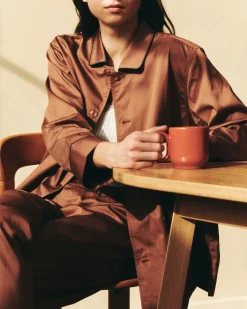 - Outline Pyjama - Langærmet Shirt - M/L - Milk Chocolate*Hay Sale