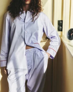 - Outline Pyjama - Langærmet Shirt - S/M - Lavendel*Hay Outlet