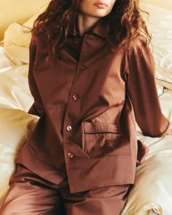 - Outline Pyjama - Langærmet Shirt - S/M - Milk Chocolate*Hay Online