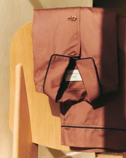 - Outline Pyjama - Langærmet Shirt - XS/S - Milk Chocolate*Hay