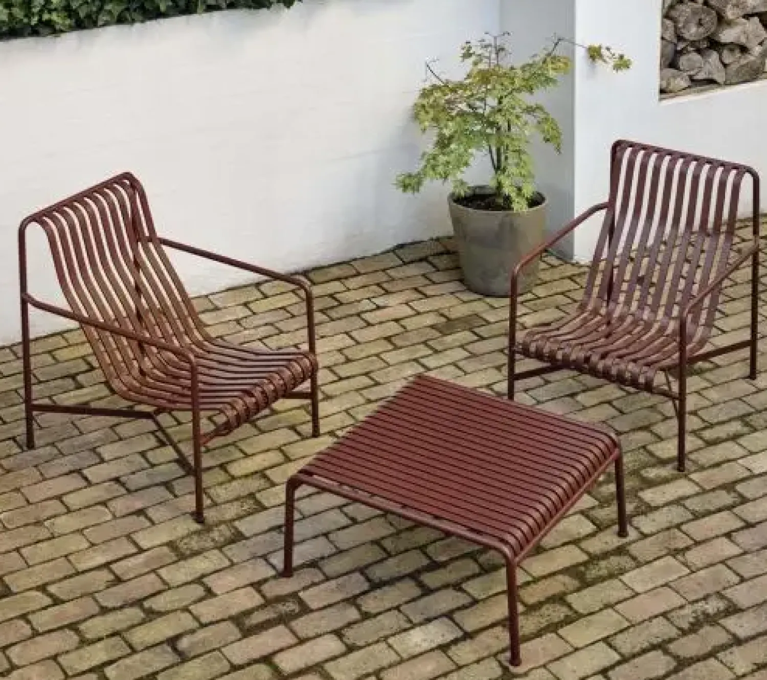 - Palissade hynde Loungestol høj og lav - Rød - Iron red*Hay Best