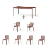 Hay - Palissade sæt - Bord + 6 stole - Iron red - Rød - 4 chairs og 2 arm chairs*