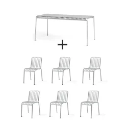 Hay - Palissade sæt - bord + 6 stole - Galvaniseret - 6 chair^ Discount