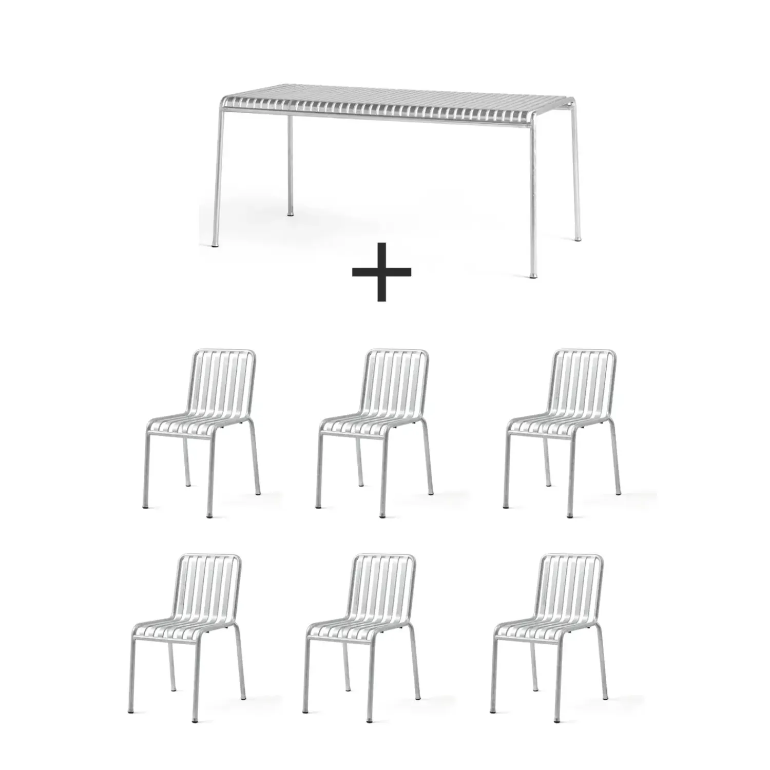 Hay - Palissade sæt - bord + 6 stole - Galvaniseret - 6 chair^ Discount