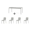 Hay - Palissade sæt - bord + 4 stole - Sky grey - Lysegrå^ Outlet