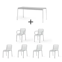 Hay - Palissade sæt - Bord + 6 stole - Galvaniseret - 4 chair og 2 arm chair^ Discount