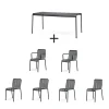 Hay - Palissade sæt - Bord + 6 stole - Anthracite - 4 chair og 2 arm chair* Clearance