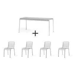 Hay - Palissade sæt - bord + 4 stole - Galvaniseret^ Clearance