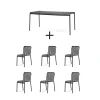 Hay - Palissade sæt - bord + 6 stole - Anthracite - 6 chairs^ New