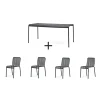 Hay - Palissade sæt - bord + 4 stole / Chairs - Anthracite* New