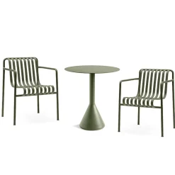 Hay - Palissade sæt - Cone bord ø70 og to spisebordsstole - Olive^