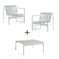 Hay - Palissade sæt - Lounge bord lav + 2 lounge stole lav - Galvaniseret^ Outlet