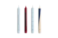 - Pattern Candle - Blues and bordeaux, Set of 4^Hay Discount