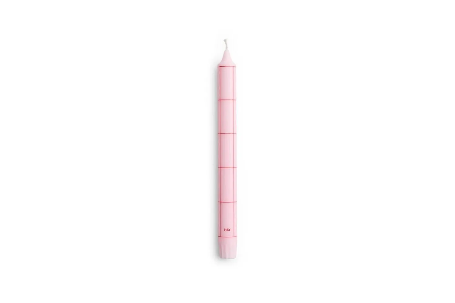 - Pattern Candle - Light pink with red grid check*Hay Clearance