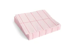 - Pattern Napkins - Light pink and red grid - Lunch*Hay Discount