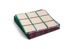 - Pattern Napkins - Off-white, silver and green braid check - Lunch*Hay