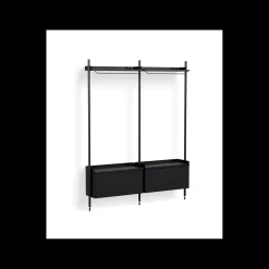- Reol - Pier System 1002 - 2 kolonner - Sort - 162 X 34 X 209 cm*Hay Sale