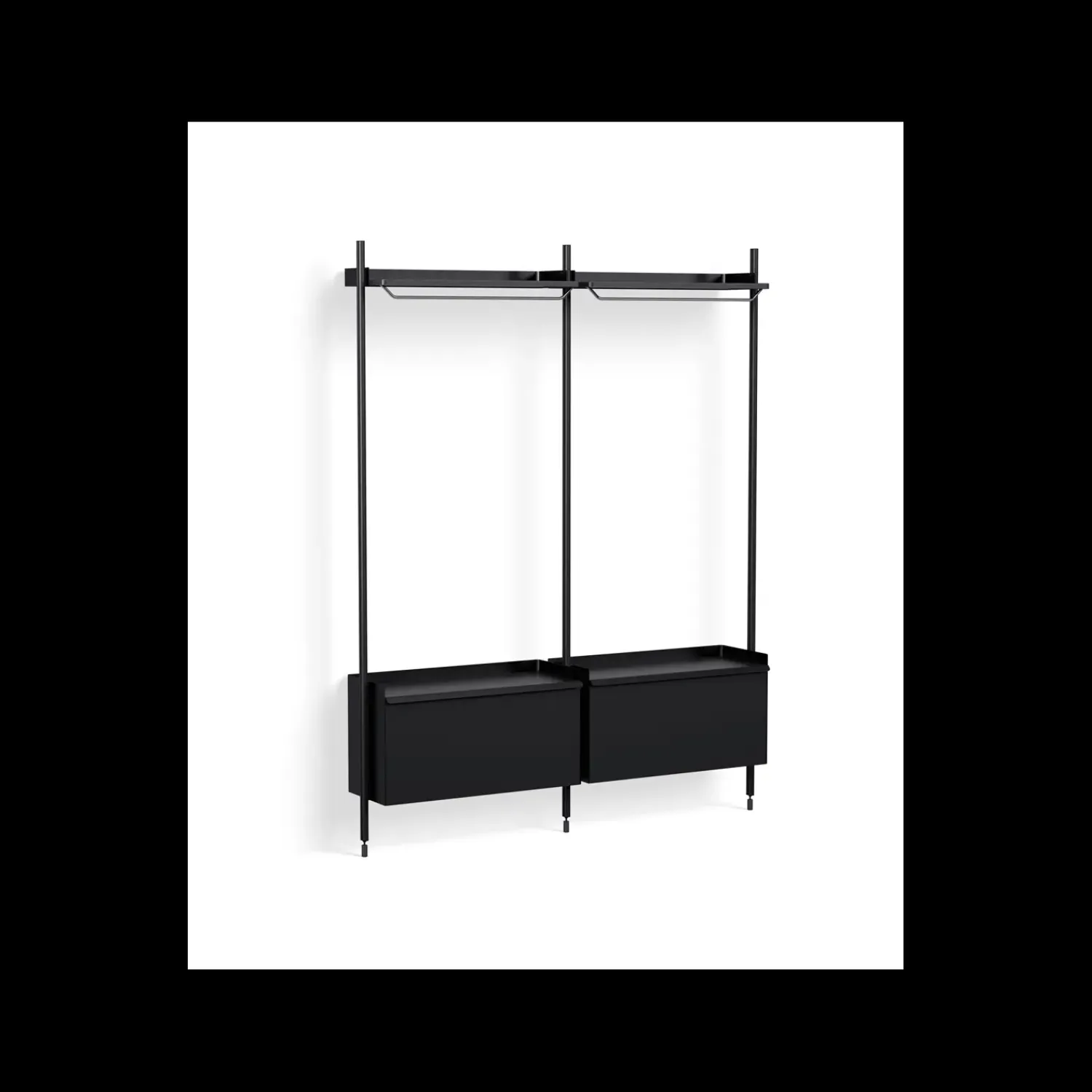 - Reol - Pier System 1002 - 2 kolonner - Sort - 162 X 34 X 209 cm*Hay Sale