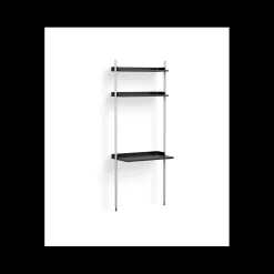 - Reol - Pier System 11 - 1 kolonne - Sort/Stål - 82 X 46,5 X 209 cm^Hay Outlet