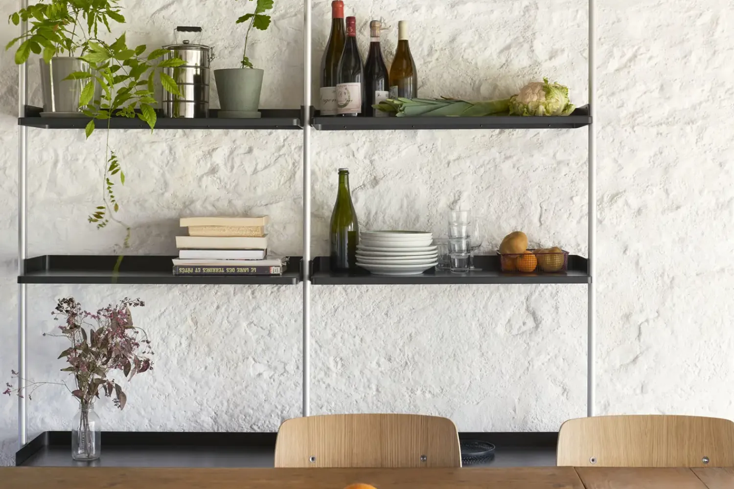 - Reol - Pier System 11 - 1 kolonne - Sort/Stål - 82 X 46,5 X 209 cm^Hay Outlet