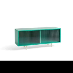 - Reol til Gulv med Glaslåger - Colour Cabinet - Mint - Medium, B120 X D39 X H51 cm*Hay Hot