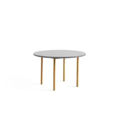 - Rundt Bord Ø120 cm - Two-Colour - Lysegrå bordplade og okkergule stål ben*Hay Sale
