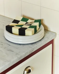 - Servietter - Lunch - 20 stk. 33x33 cm - Off White/grøn/sort Tern^Hay Hot