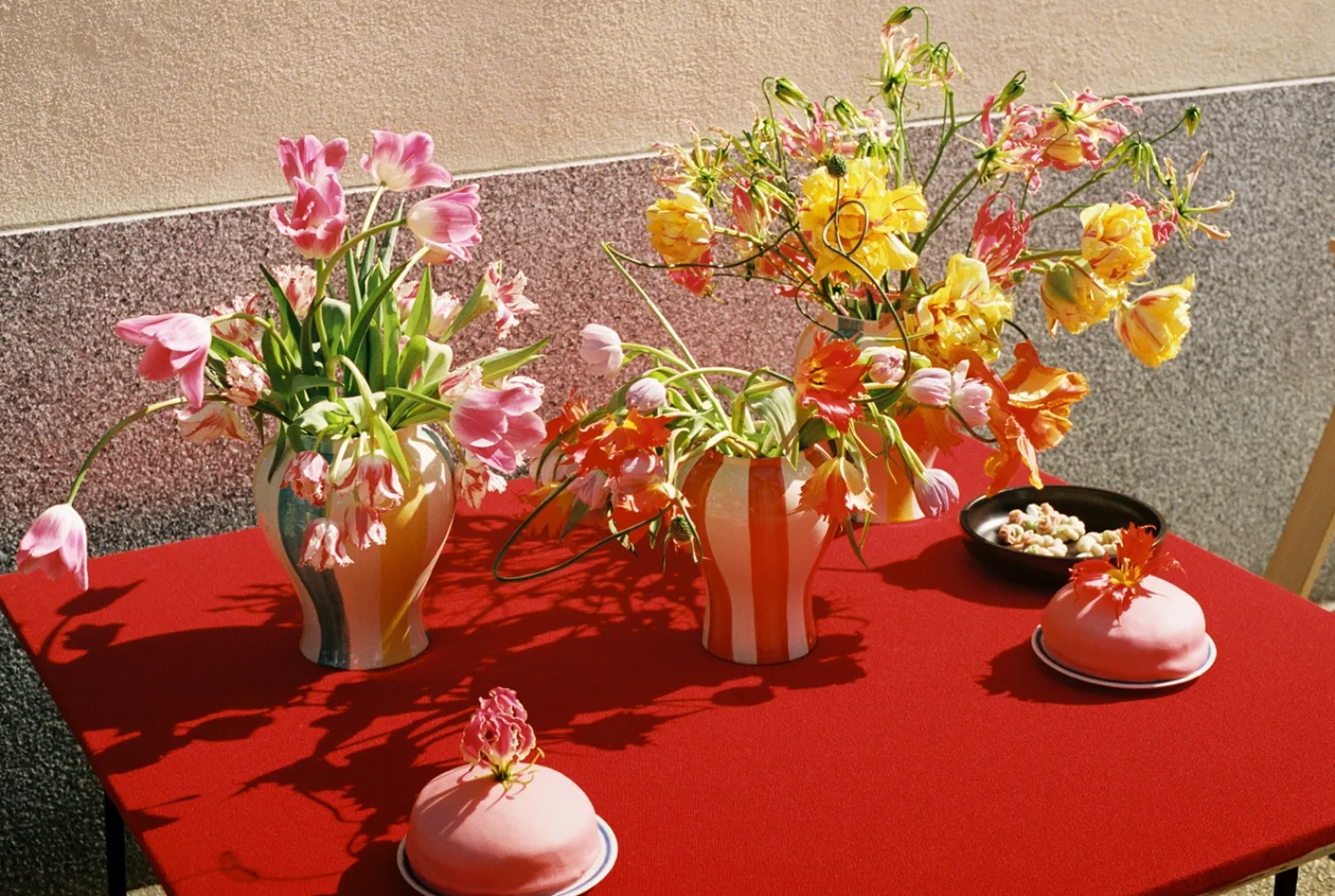 - Sobremesa Stribe Vase - Large - Grøn og gul*Hay New