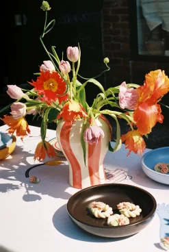 - Sobremesa Stribe Vase - Small - Rød^Hay Sale