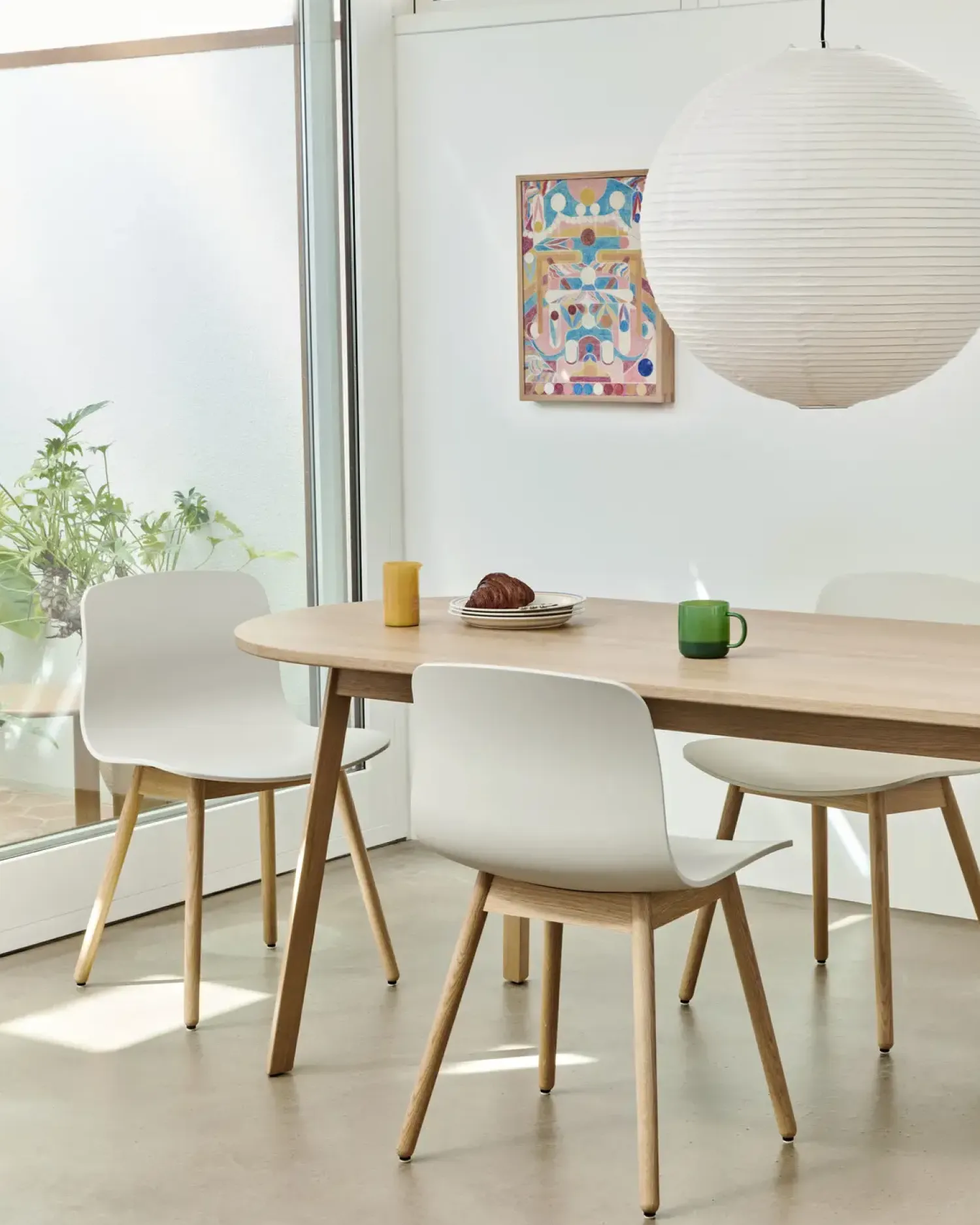 - Spisebordsstol - AAC 12 - About a chair - Melange Cream 2.0 - Ben: eg/vandbaseret lak*Hay Hot