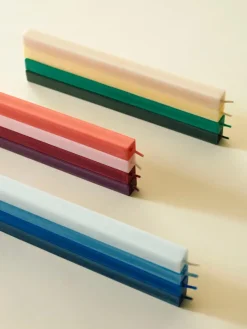 - Square Candle - Blues, Set of 4^Hay Outlet