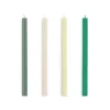 - Square Candle - Greens and whites, Set of 4*Hay Sale