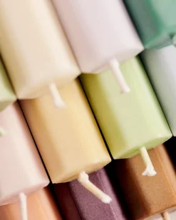 - Stearinlys - Square - Sæt med 4 stk. - Pastel^Hay Discount