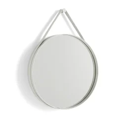 - "Strap Mirror" Spejl Ø50 cm - Lys grå^Hay Online