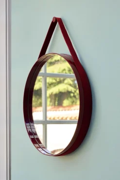 - "Strap Mirror" Spejl Ø70 cm - Rød^Hay