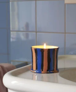 - Stripe Scented Candle, Fig Leaf^Hay Best