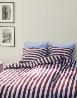 - Été Bed Linen - Dynebetræk - bordeaux og sky blue (140 x 200 cm)*Hay Best