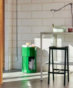 - Taburete 8 Bar Stool - Black - Black Lacquered Oak Veneer Seat - Lav model 65 cm*Hay Hot