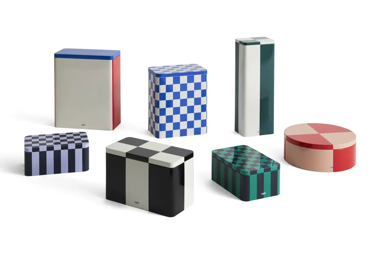 - Tin Container - Large - Blue/Off-White*Hay Sale