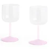 - Tint Wine Glass - Clear, jade light pink and light pink^Hay Sale