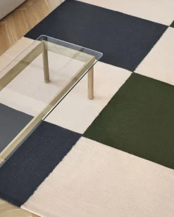 - Tæppe - Ethan cook flat works - peach green check - str. 170 x 240 cm*Hay