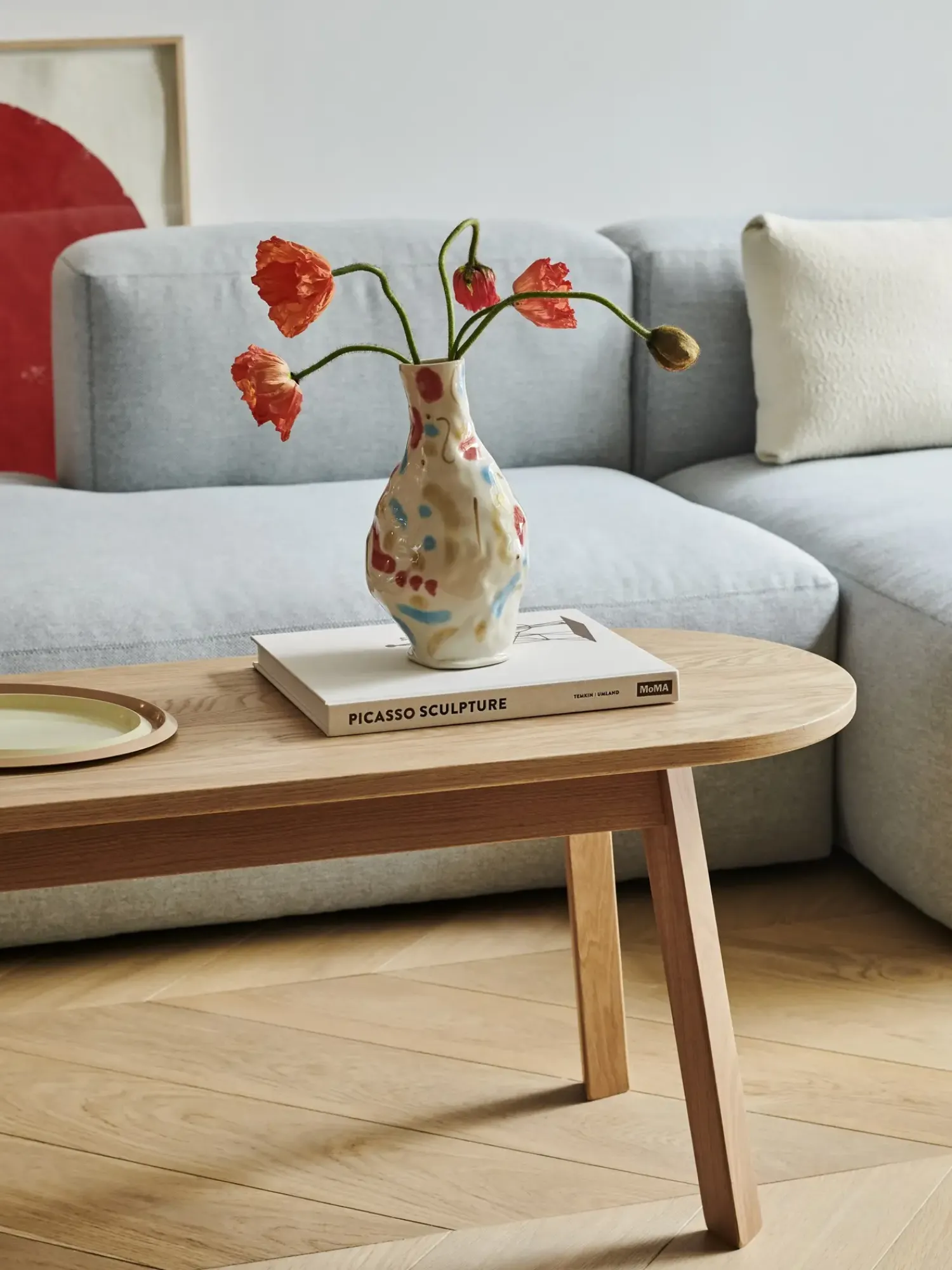 - Triangle Leg Bench - Eg med vandbaseret lak - L200*Hay Outlet