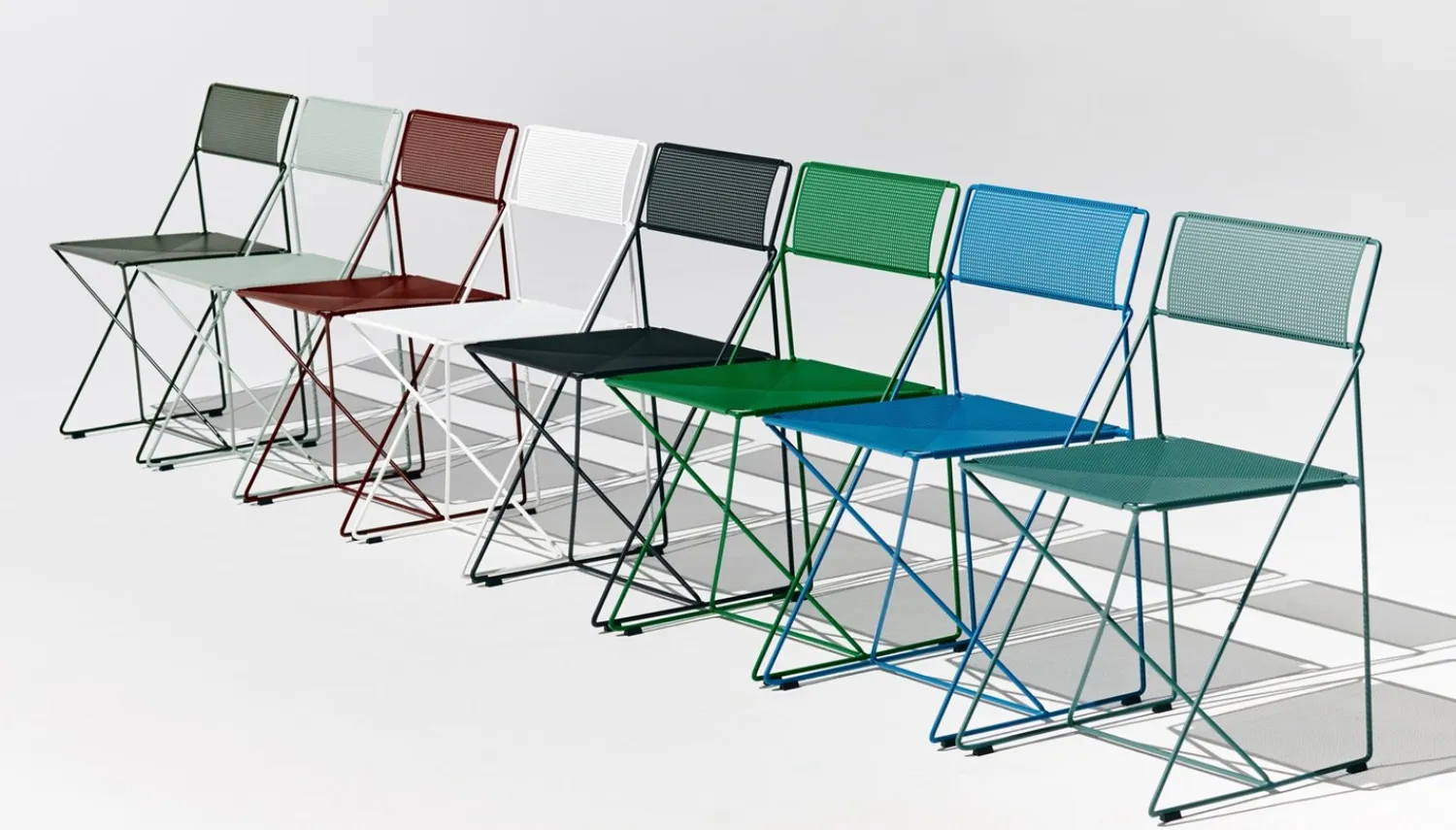 - X-Line Chair - Havestol - Powder coated steel base - Pale linden- ben og sæde*Hay Best