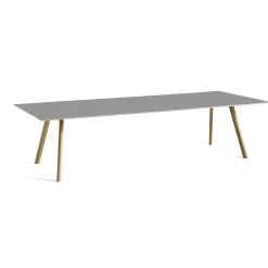 bord - CPH30 table - 300 x 90 cm - bordplade grå linoleum/ben i eg (lak)*Hay Clearance