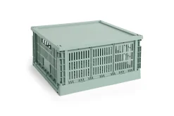 Colour Crate Lid Plastic - Medium Square / Cube - Sage green*Hay Sale