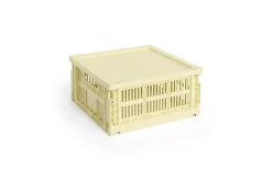 Colour Crate Lid Plastic - Medium Square / Cube - Light yellow*Hay Clearance