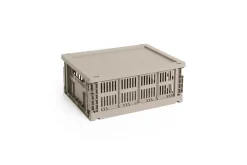 Colour Crate Lid Plastic - Medium - Warm grey*Hay Hot