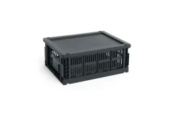 Colour Crate Lid Plastic - Medium - Charcoal^Hay