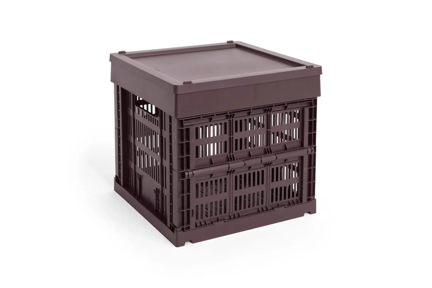 Colour Crate Lid Plastic - Medium Square / Cube - Bordeaux*Hay Hot